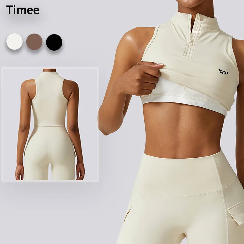 High Quality Custom White Black High Impact Push Up Strappy Top Fitness Gym Yoga Women Sports Braplus size women's vests