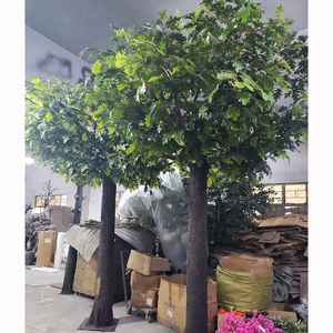 مصنع بيع بالجملة نابض بالحياة فروع شجرة البلوط الاصطناعية والحرير البلوط أوراق خضراء - Product Image 4