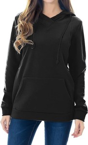 Felpa Sportiva Premaman Primavera-Autunno con Tessuto a Trama, <span class=keywords><strong>Maglia</strong></span> per <span class=keywords><strong>Allattamento</strong></span>, Maglietta Sportiva per <span class=keywords><strong>Allattamento</strong></span> con Tasche - Product Image 4