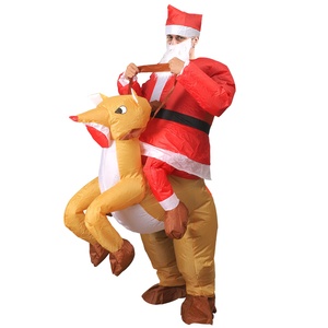 Costume gonflable de <span class=keywords><strong>Père</strong></span> Noël amusant pour Noël, tenue de spectacle gonflable à chevaucher pour adultes, fête et carnaval - Product Image 4