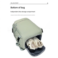 Mochila Ultraligera Impermeable de Oxford con Compartimento Independiente para Zapatos, 3 en 1, Transpirable con Diseño de Panal y Múltiples Bolsillos para Portátil