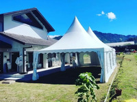 Tente Pagode de Luxe Robuste à Structure en Aluminium pour Événements Extérieurs, Mariages et Fêtes, avec Fenêtres de Style Église