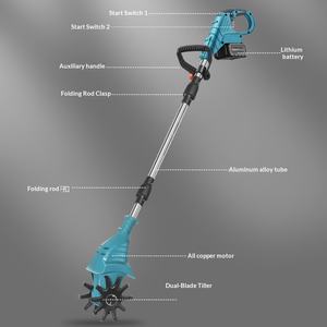 Motoculteur électrique transfrontalier, micro-tilleur agricole, désherbeur rotatif, coupe-bordures lithium, facile à utiliser, 2,7 kg - Product Image 1
