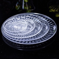 Plateau à fruits rond en acrylique créatif, modèle BY-8100, pour utilisation dans les bars KTV, les hôtels - Plateau transparent pour en-cas et fruits secs