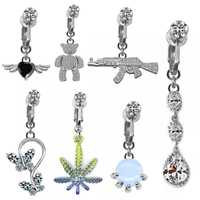 Gaby Offre Spéciale plaqué or non-piercing lapin chat nombril anneaux faux papillon bijoux de corps pour les mariages