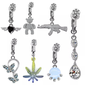 Gaby Offre Spéciale plaqué or non-<span class=keywords><strong>piercing</strong></span> lapin chat <span class=keywords><strong>nombril</strong></span> anneaux faux papillon bijoux de corps pour les mariages - Product Image 6