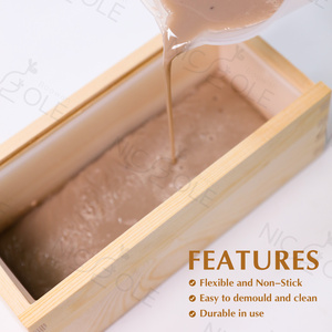B0266 Nicole doublures <span class=keywords><strong>en</strong></span> silicone grandes et fines pour <span class=keywords><strong>savon</strong></span> avec boîte <span class=keywords><strong>en</strong></span> <span class=keywords><strong>bois</strong></span> moules à <span class=keywords><strong>savon</strong></span> <span class=keywords><strong>en</strong></span> pain de Silicone bricolage - Product Image 4