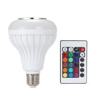 Speaker LED nirkabel Speaker Audio bohlam E27 RGBW 7w bohlam led