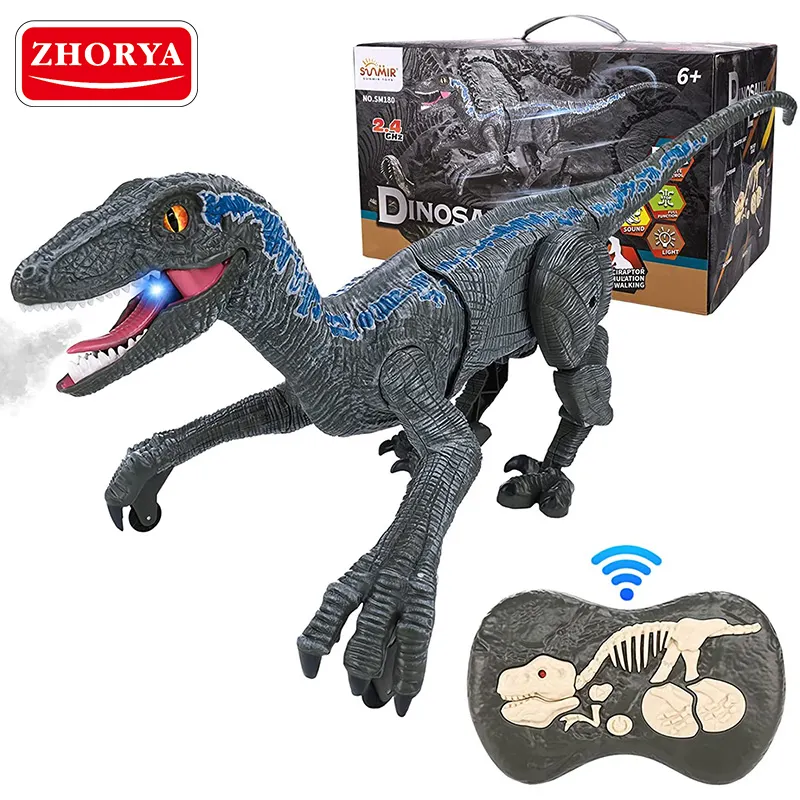 Zhorya 2.4G light sound dinosaur robot toys plastic electric walk rc remote control dinosaurios dinosaur toys