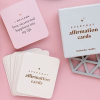 Tarjetas de Afirmaciones Positivas Portátiles de Alta Calidad, Impresas en Papel, Cuadradas, Personalizadas, con Caja