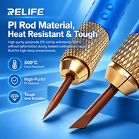RELIFE RL-023C Ensemble de lames de nettoyage d'adhésif pour puces avec manche, type fer à souder, pour la réparation de puces de téléphone et l'élimination d'adhésif