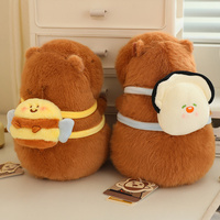 Nouveau style : Peluche créative et douce de capybara endormi, jouet en peluche de simulation de cochon d'Inde, idéale pour le sac à dos