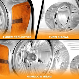 Faros Delanteros SYA para Camioneta F150 <span class=keywords><strong>2004</strong></span>-2008 y <span class=keywords><strong>Mark</strong></span> <span class=keywords><strong>LT</strong></span> 2006-2008, Carcasa Cromada, Repuesto de Faros Delanteros, 60W, 12V - Product Image 3