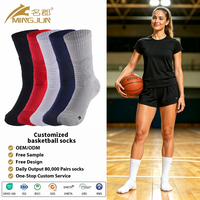 Chaussettes de sport antidérapantes noires pour le basketball, en spandex/coton respirant, absorbant la transpiration, avec logo sur le bas, tailles pour jeunes et adultes