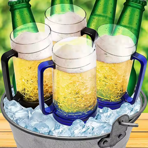 Bar Hogar Hotel Restaurante Fiesta de bodas 16 oz Gel de plástico de doble pared Frosty Congelador Cerveza de hielo Jugo Taza de agua - Product Image 4