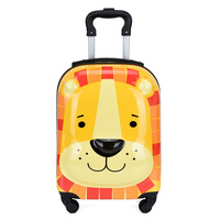 Caja de equipaje pequeña personalizada para niños 2024, superventas, caja de equipaje para niños con estampado de animales bonitos, maleta con carrito para niños