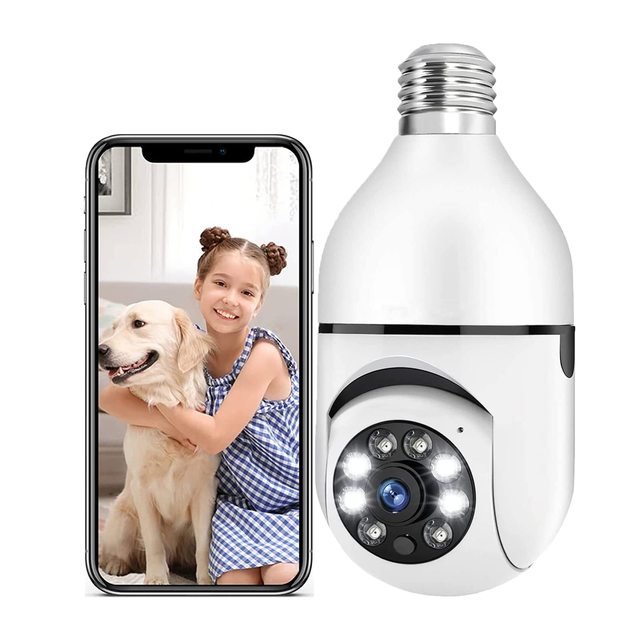 1080p 2MP Night Vision Wifi CCTV Security Camera 5G Wireless Auto Tracking 360 Degree Pan-Tilt Light WiFi Bulb Cloud SD Storage