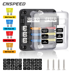 Boîte à fusibles Cnspeed à 6 voies avec indicateur LED 12V/24V pour voitures, bateaux, camping-cars, camions - Product Image 3