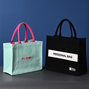 Accept Customized Logo on Cotton Tote Bag with Cute Cartoon Prints for Promotional Purposes and Gifts