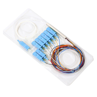 Divisor PLC de Fibra Óptica FTTH 1x8 con Conector SC UPC, Longitud de Onda 1260-1650nm, Certificado ISO9001