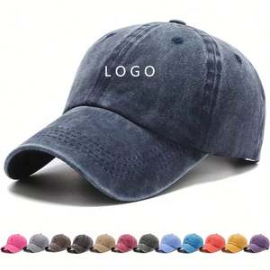 Gorras de Béisbol Vintage Lisas al por Mayor, sin Estructura, con Logotipo Bordado 3D Personalizado, de 6 Paneles, de Algodón Lavado, Estilo Desgastado, Tipo Dad Hat - Product Image 1