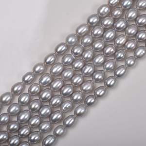 Perles semi-finies faites à la main, DIY, 3-5-8 mm, en chanvre véritable, gris naturel, perle d'eau douce blanche, perle à forte luminosité, perle de riz, perle en vrac - Product Image 4