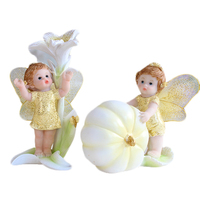 Mini poupée citrouille en résine artificielle, 15 cm, jolie Mini-Figurine d'ange, ornement de jardin