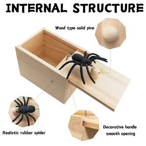 Juguetes de Exterior al por Mayor: Caja de Miedo con Araña Saltarina Divertida de Madera para Oficina y Amigos - Product Image 3