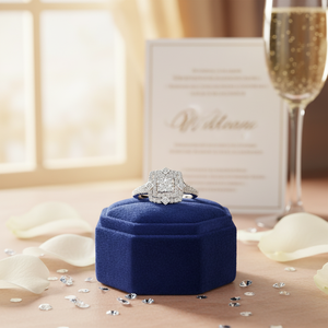 Bague de mariage unique de créateur, 1.00 carats de diamants véritables en grappe, taille brillant rond, monture à griffes en or blanc, style ethnique - Product Image 3