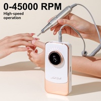 Ponceuse à ongles électrique rechargeable avec têtes de ponçage pour l'exfoliation, le retrait du vernis gel et le polissage professionnel des peaux mortes
