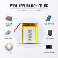 Batterie Li-ion QS104050 2500mAh 3.7V, batterie Li-po rechargeable au lithium polymère pour PAD, GPS, tablette PC, batterie externe
