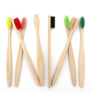 Biodegradable Bamboo Toothbrush Teeth Colorful <b>Bristle</b> <b>Natural</b> Bamboo Tooth <b>Brush</b> Dental Eco Bamboo Toothbrushes - Product Image 1