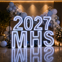 Chiffres lumineux LED personnalisés de 3, 4 et 5 pieds pour la décoration de fête de remise des diplômes 2027, location d'enseignes événementielles