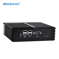 Qotom - Carcasa Mini ITX Portátil Personalizada con Procesador J1900 de Cuatro Núcleos, Carcasa Delgada para Mini Ordenador, Mini PC