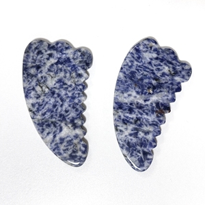 เครื่องมือกัวซาหน้าใส หยกนวดหน้า หยกสีฟ้าสำหรับใบหน้า - Product Image 1
