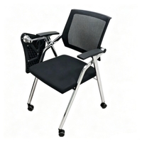 Chaise de bureau exécutive moderne pliable en plastique pratique, dossier solide, portable, réglable, pour formation et conférence