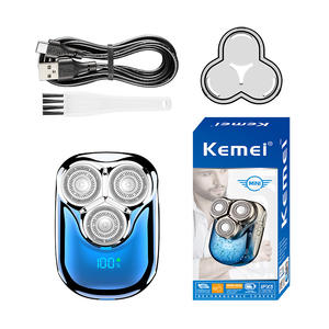 เครื่องโกนหนวดไฟฟ้า Kemei KM-T83 แบบสามหัว หมุนได้ ชาร์จไฟได้ กันน้ำ สีน้ำเงินรอยัล สำหรับใช้ในบ้าน - Product Image 2