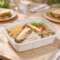 Boîte d'emballage en plastique PET pour noix et céréales, matériaux recyclés, impression UV, gaufrage alimentaire, pour pain soufflé, pâtisseries, biscuits, chips de pommes de terre
