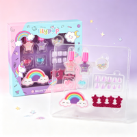 Lot de Gros pour Enfants : Kit de Manucure Lavable, Vernis à Ongles Pelable, Lime à Ongles, Séparateurs d'Orteils, Autocollants – Cadeau Idéal pour Filles