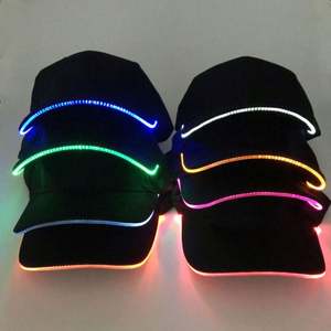 LED Baseball Caps Cotton Black Shining LED <b>Light</b> Ball Caps Glow in Dark Adjustable Snapback Hats Luminous Party Hats - Product Image 1