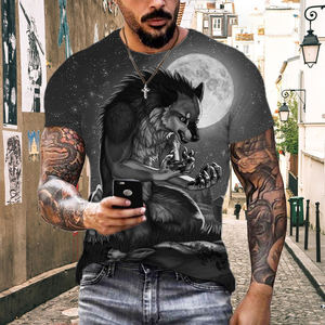 Camiseta estampada de manga corta para <span class=keywords><strong>hombre</strong></span>, camiseta de sublimación de gran tamaño Unisex con <span class=keywords><strong>Lobo</strong></span> Animal, ropa para <span class=keywords><strong>hombre</strong></span>, 3D vampiro, Verano - Product Image 5