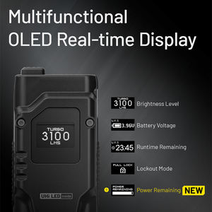 Портативный ультра-тонкий 3100 люмен светодиодный тактический фонарик перезаряжаемый с одним ключом вспышки водонепроницаемый дизайн USB зарядка - Product Image 5