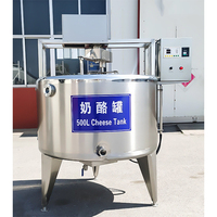 Cuve de fabrication de fromage à succès, cuve à fromage à double enveloppe avec mélangeur, machine de traitement du fromage à chauffage électrique pour usine laitière