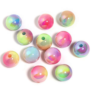 Acrylic <b>Beads</b> 50pcs/bag 16mm UV Plated Colorful Round Acrylic Round <b>Beads</b> DIY Bracelet Mobile <b>Phone</b> <b>Chain</b> Material Wholesale - Product Image 3