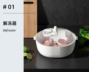 2023 nouveau dégivreur de viande 4 en 1 amélioré avec panier d'égouttage, grand plateau de décongélation rapide bol de dégivrage pratique plus rapide - Product Image 3