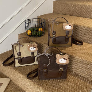 Bolso Cuadrado Pequeño de Moda, Versátil y Moderno, Estilo Universitario Vintage, Mochila de PU para Mujeres y Niñas - Product Image 4