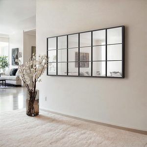 <span class=keywords><strong>Espejo</strong></span> de pared de panel de <span class=keywords><strong>ventana</strong></span> de longitud completa Mirroni, <span class=keywords><strong>espejo</strong></span> de suelo de Metal negro, estilo de granja, <span class=keywords><strong>ventana</strong></span> inclinada, <span class=keywords><strong>espejo</strong></span> terminado - Product Image 2