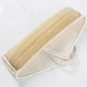 Cepillo de baño exfoliante de lufa con cinturón largo paño herramienta de cuidado y limpieza de la piel masaje corporal lufa natural