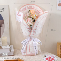 Kertas Pembungkus Bunga Film Mutiara Tahan Air Grosir DIY Kemasan Buket Foil Emas untuk Hari Valentine
