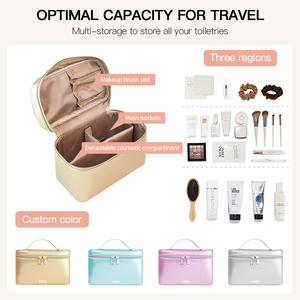पेटेंट चमड़े कस्टम फैशन यात्रा मेकअप बैग लोकप्रिय कॉस्मेटिक बैग और मामले - Product Image 3